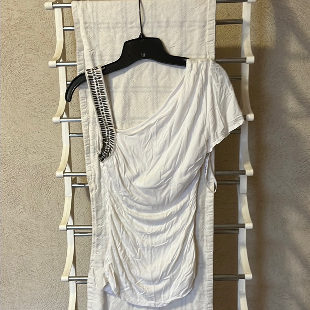 White Ruched Women's Top